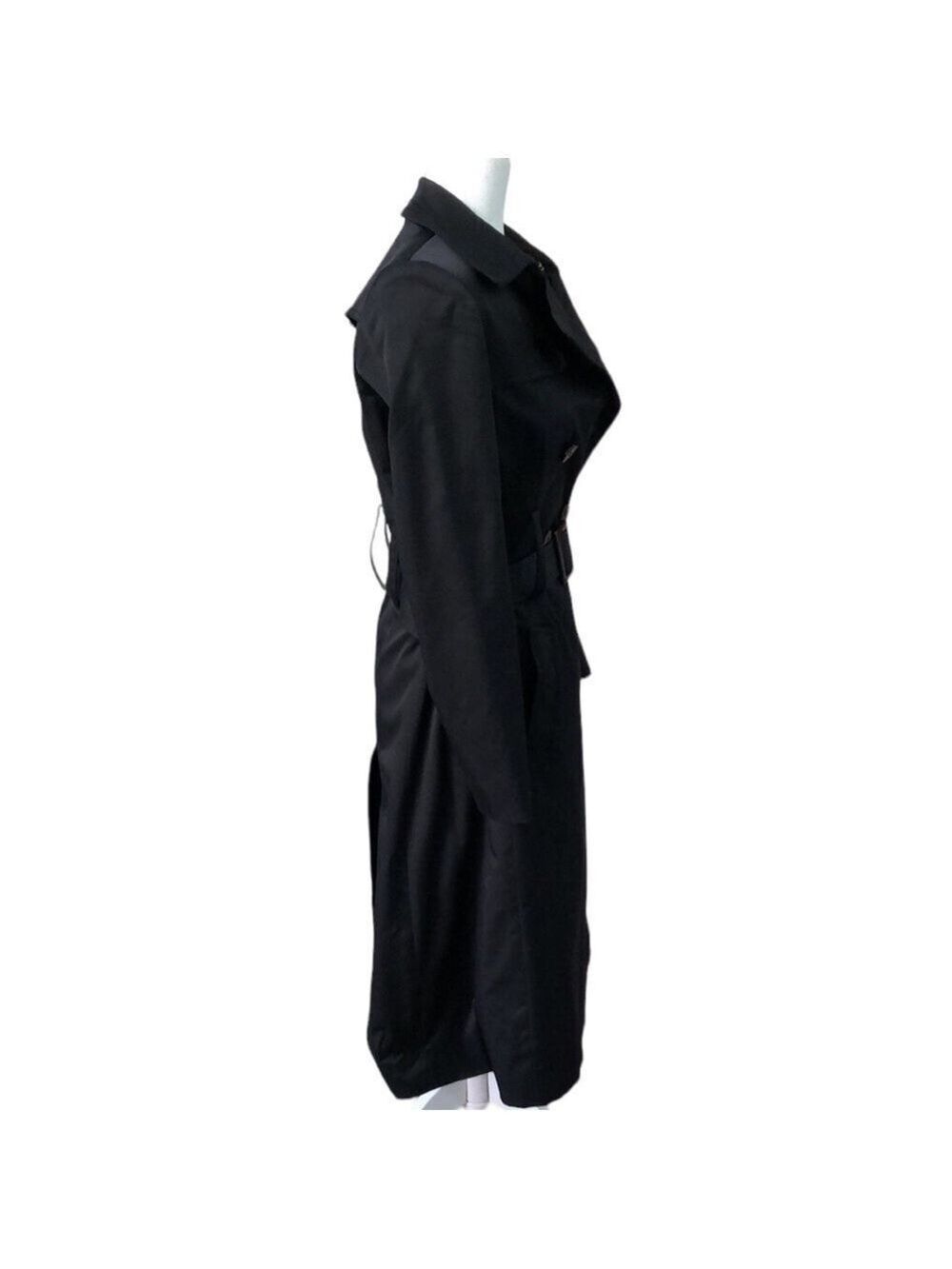 DKNY Double Breasted Belted Trench Coat Black Size XS - Picture 3 of 16